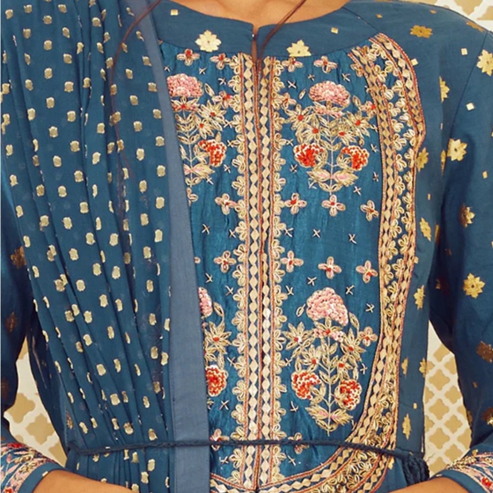 Teal Blue Anarkali Set